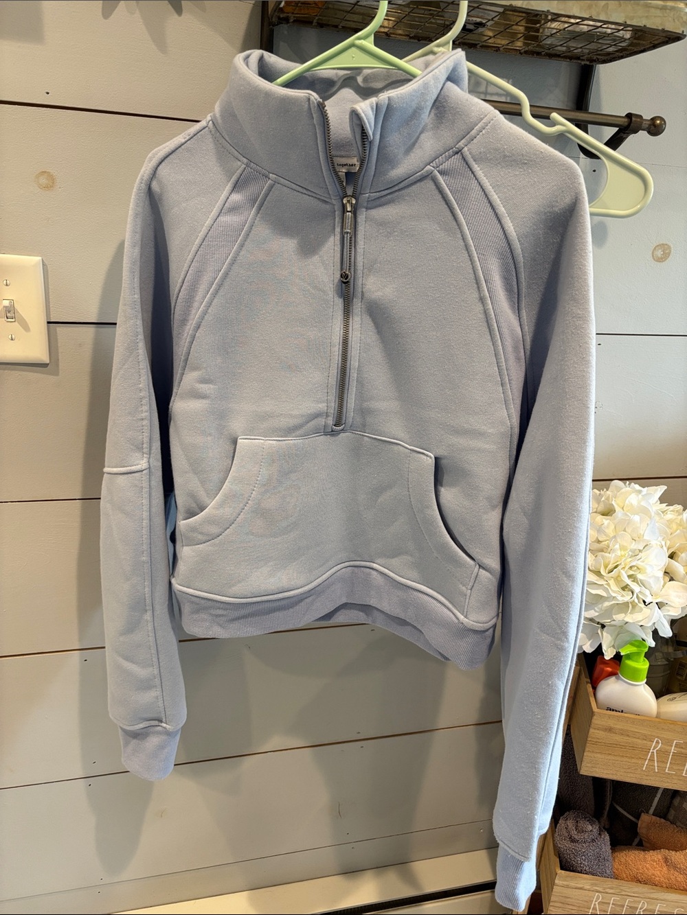Women’s Half-Zip Fleece Pullover - Light Blue